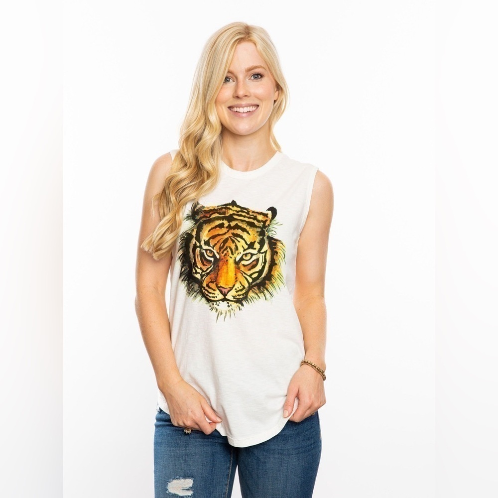 Stewart Simmons The water color tiger tank top size small